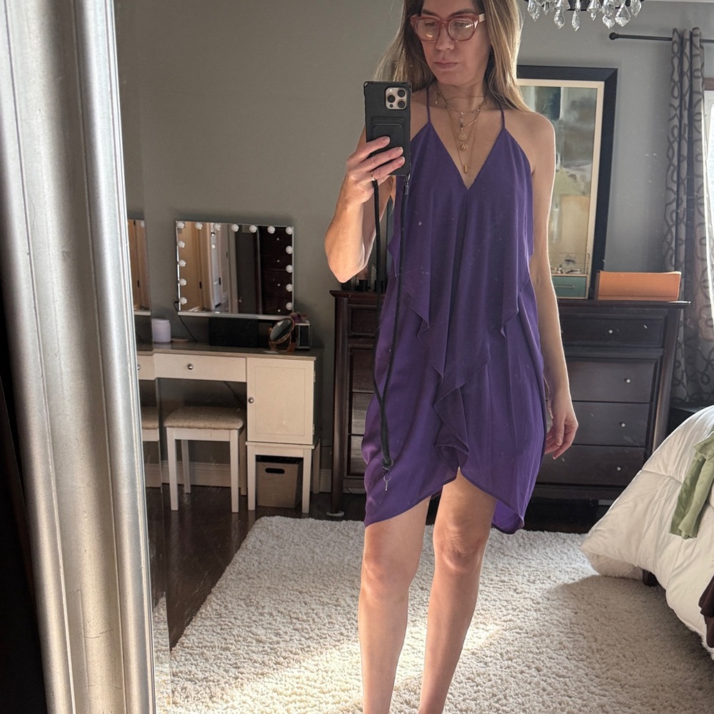 AKIRA Purple Mini Dress or long tunic size L NWT